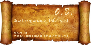Osztrogonacz Dávid névjegykártya